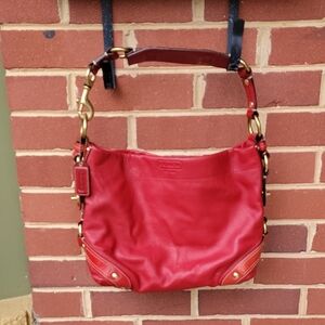 Coach Y2k Hobo Red Leather
